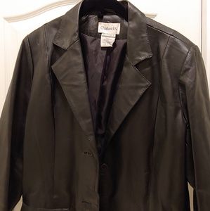 Black leather blazer